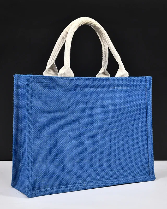 Premium Colored Jute Burlap Beach Bag for Shopping Vacation