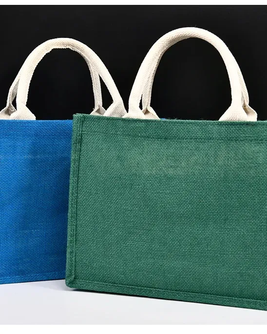 Premium Colored Jute Burlap Beach Bag for Shopping Vacation
