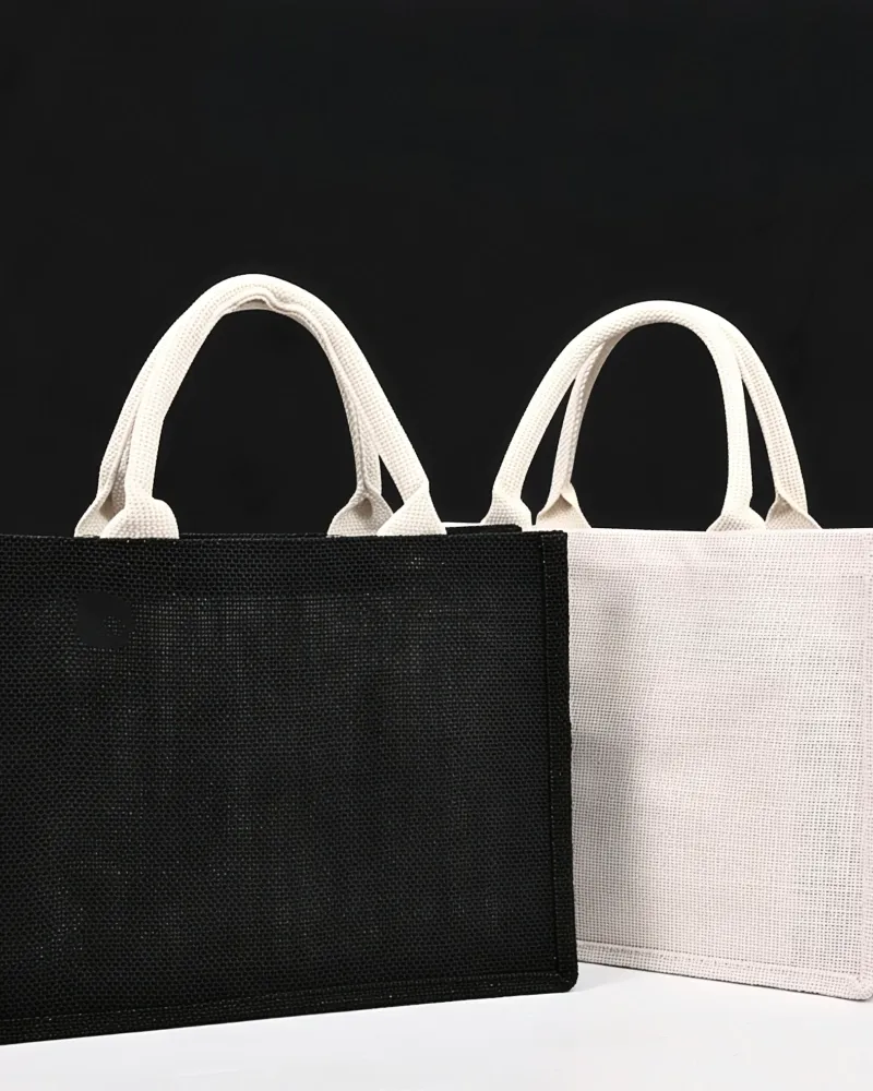 Premium Colored Jute Burlap Beach Bag for Shopping Vacation