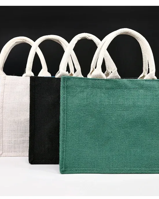 Premium Colored Jute Burlap Beach Bag for Shopping Vacation