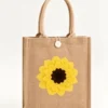 Reusable Vertical Burlap Custom Jute Tote Bags with Button Closure for DIY & Gifts Main