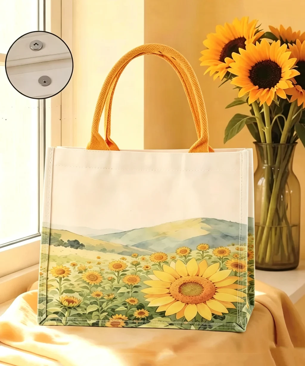 Romantic Artistic Floral Personalized Canvas Tote Bags for Travel Errand - Image 13