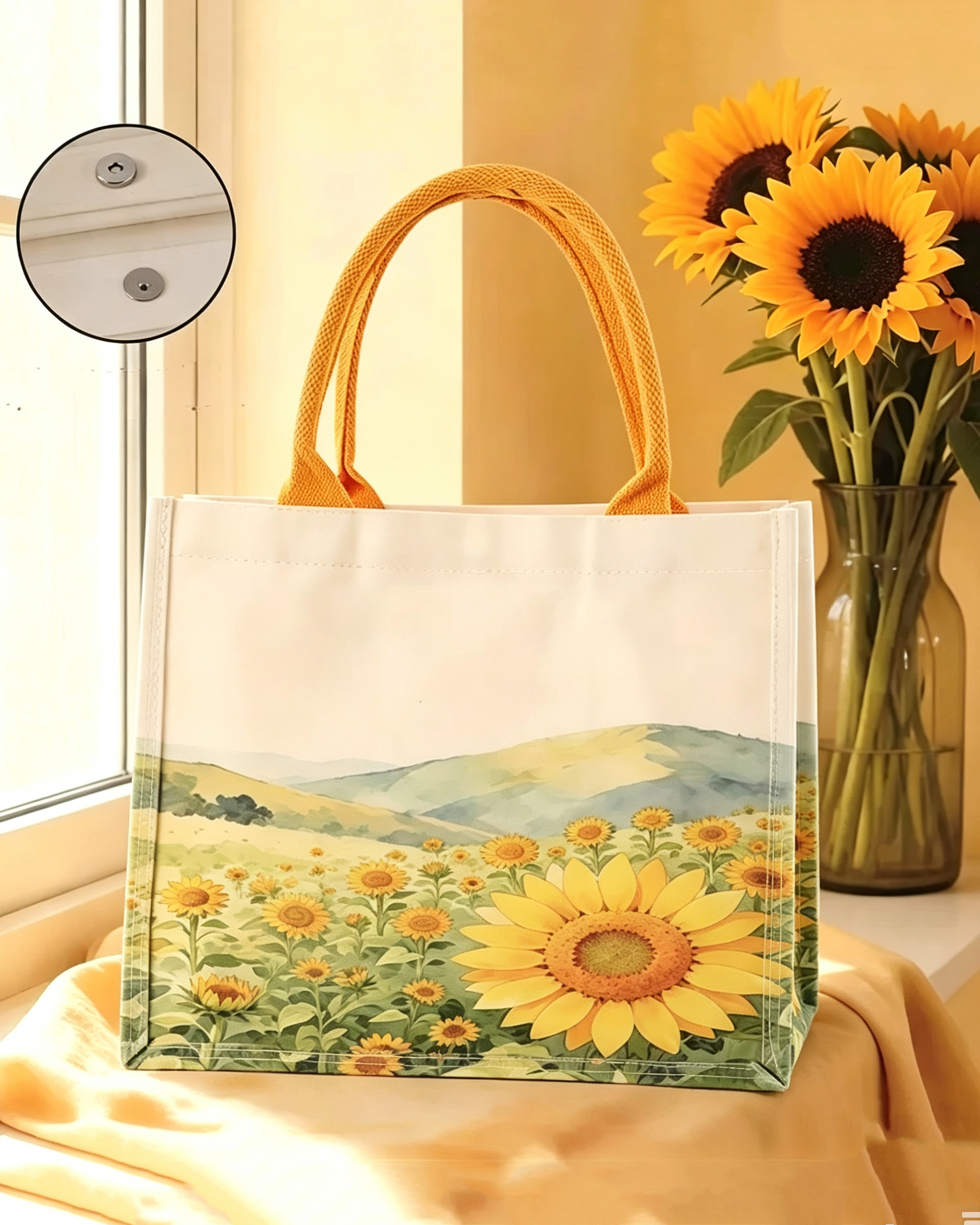 Romantic Artistic Floral Personalized Canvas Tote Bags for Travel Errand - Image 13