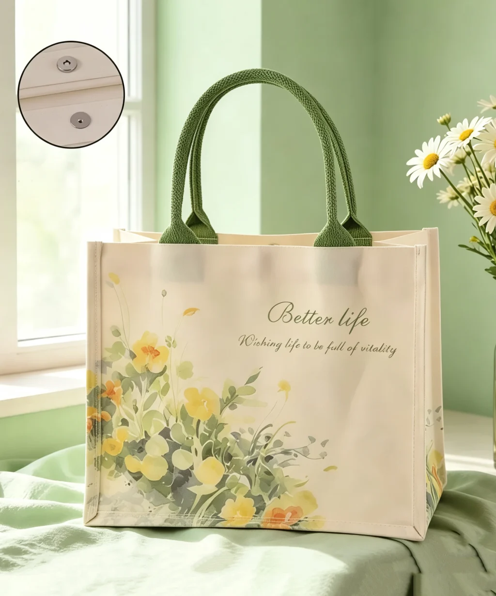 Romantic Artistic Floral Personalized Canvas Tote Bags for Travel Errand - Image 12