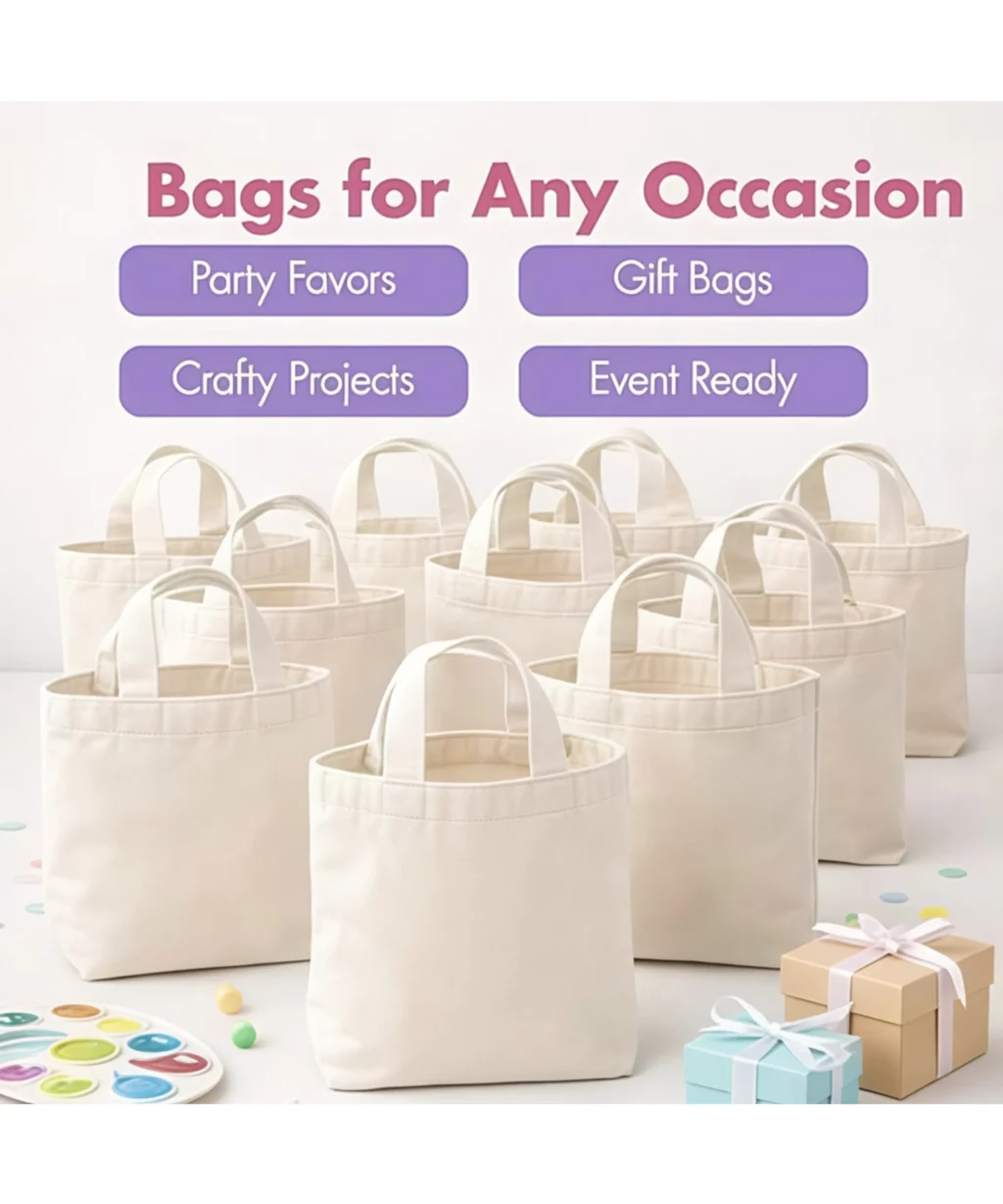 Simple Square Blank Custom Small Cotton Tote Bag for Daily Use