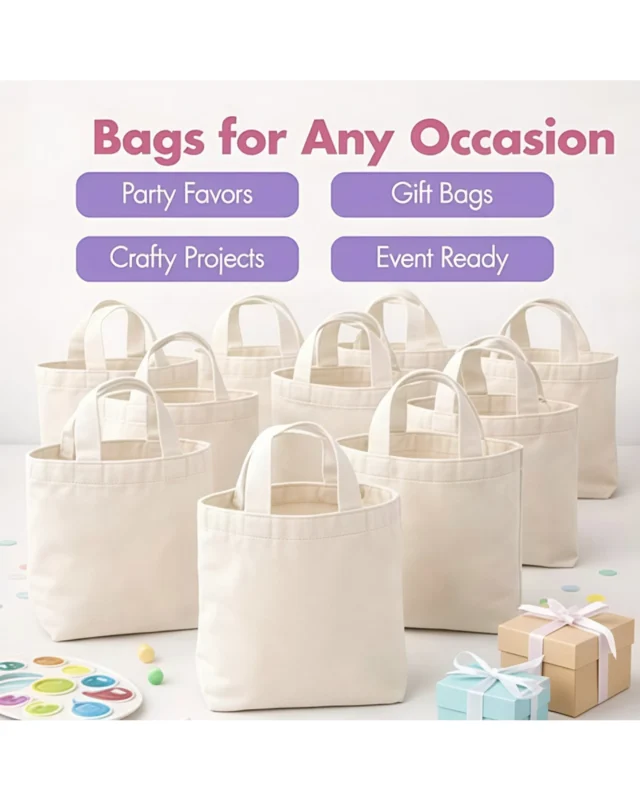 Simple Square Blank Custom Small Cotton Tote Bag for Daily Use