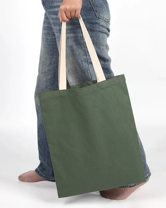 Spacious Two-Tone Color Contrast 12oz Soft Cotton Tote Bag