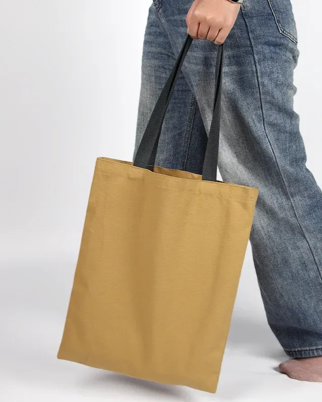 Spacious Two-Tone Color Contrast 12oz Soft Cotton Tote Bag