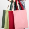 Spacious Two-Tone Color Contrast 12oz Soft Cotton Tote Bag