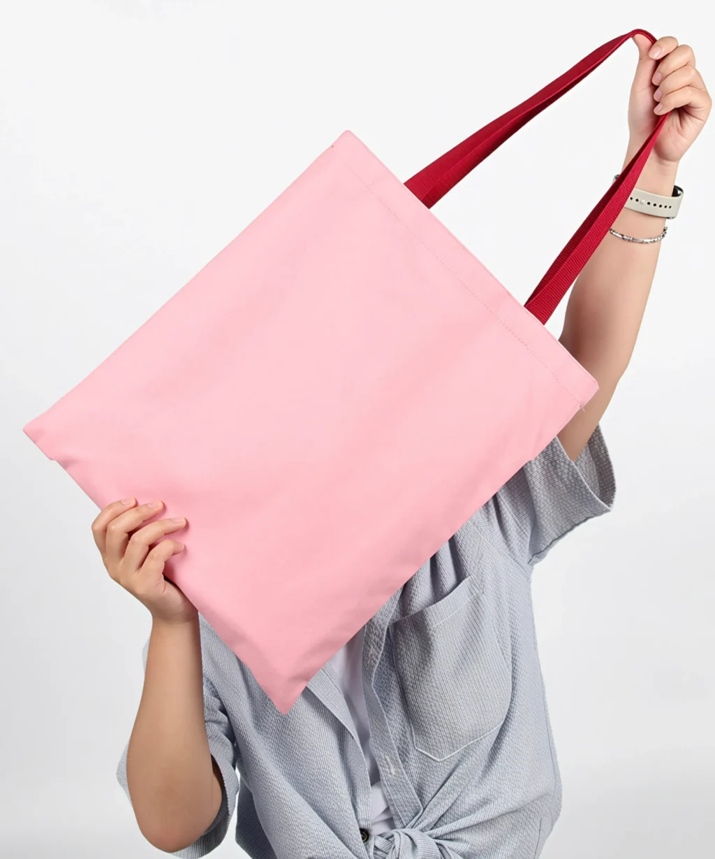 Spacious Two-Tone Color Contrast 12oz Soft Cotton Tote Bag