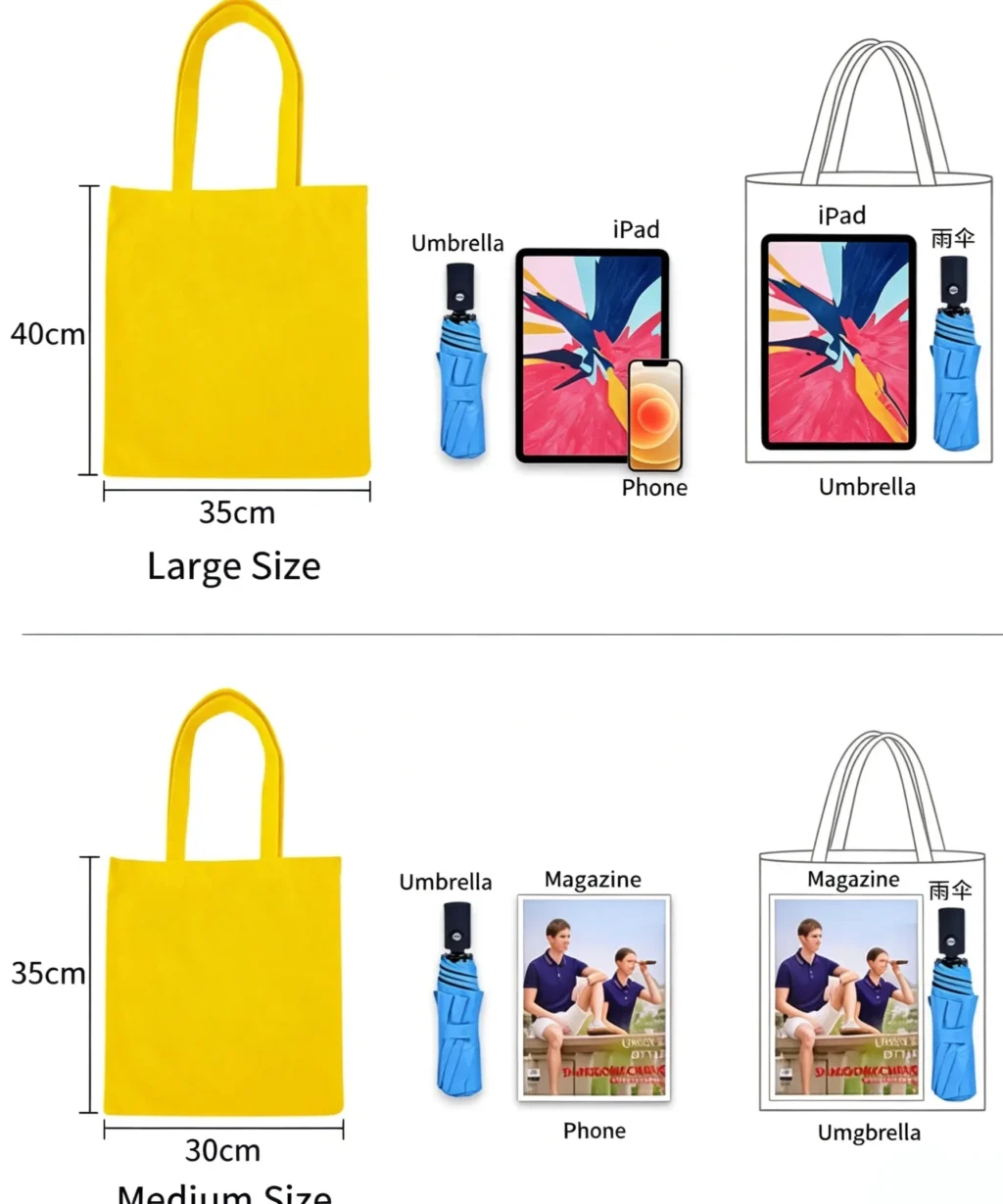 Sustainable Custom Cotton Tote Bags Reusable Shopping Work Bag - Image 7