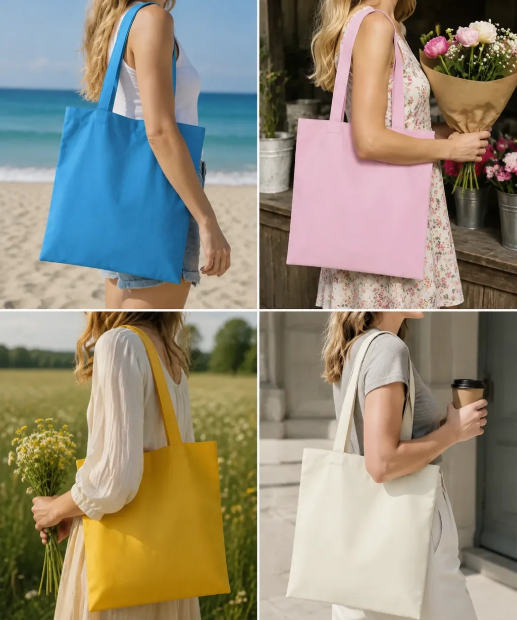 Sustainable Custom Cotton Tote Bags Reusable Shopping Work Bag