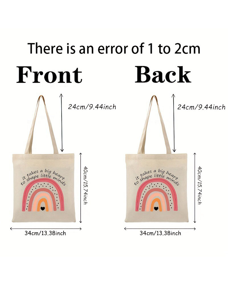 Casual Handbag Rainbow Recycled Canvas Tote Bag - Image 3
