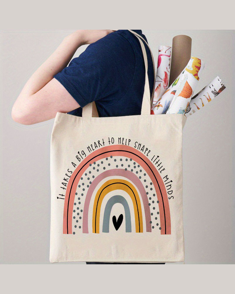 Casual Handbag Rainbow Recycled Canvas Tote Bag - Image 8
