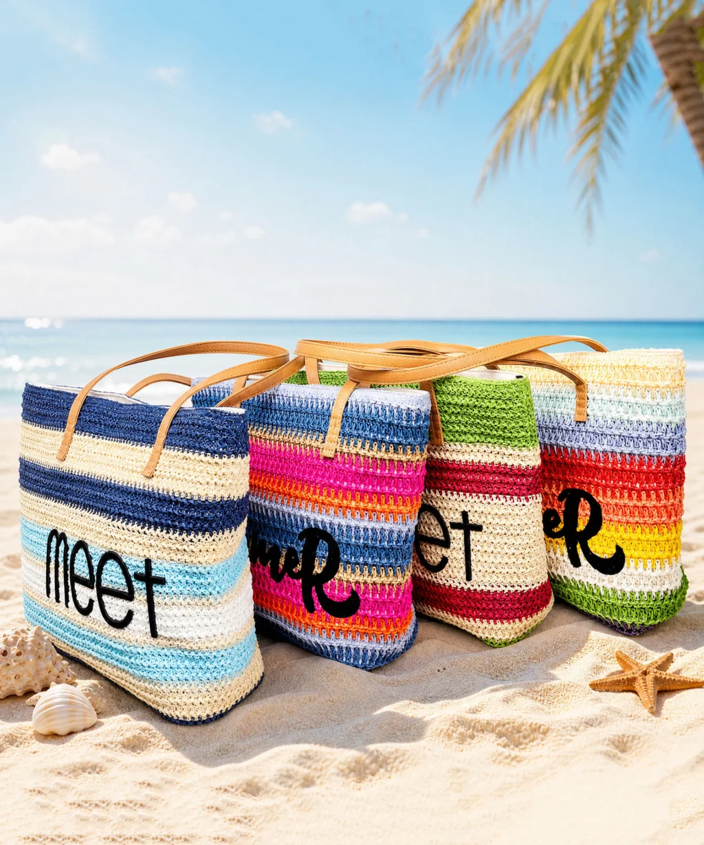 Large Summer Woven Straw Beach Bags for Women - Image 16