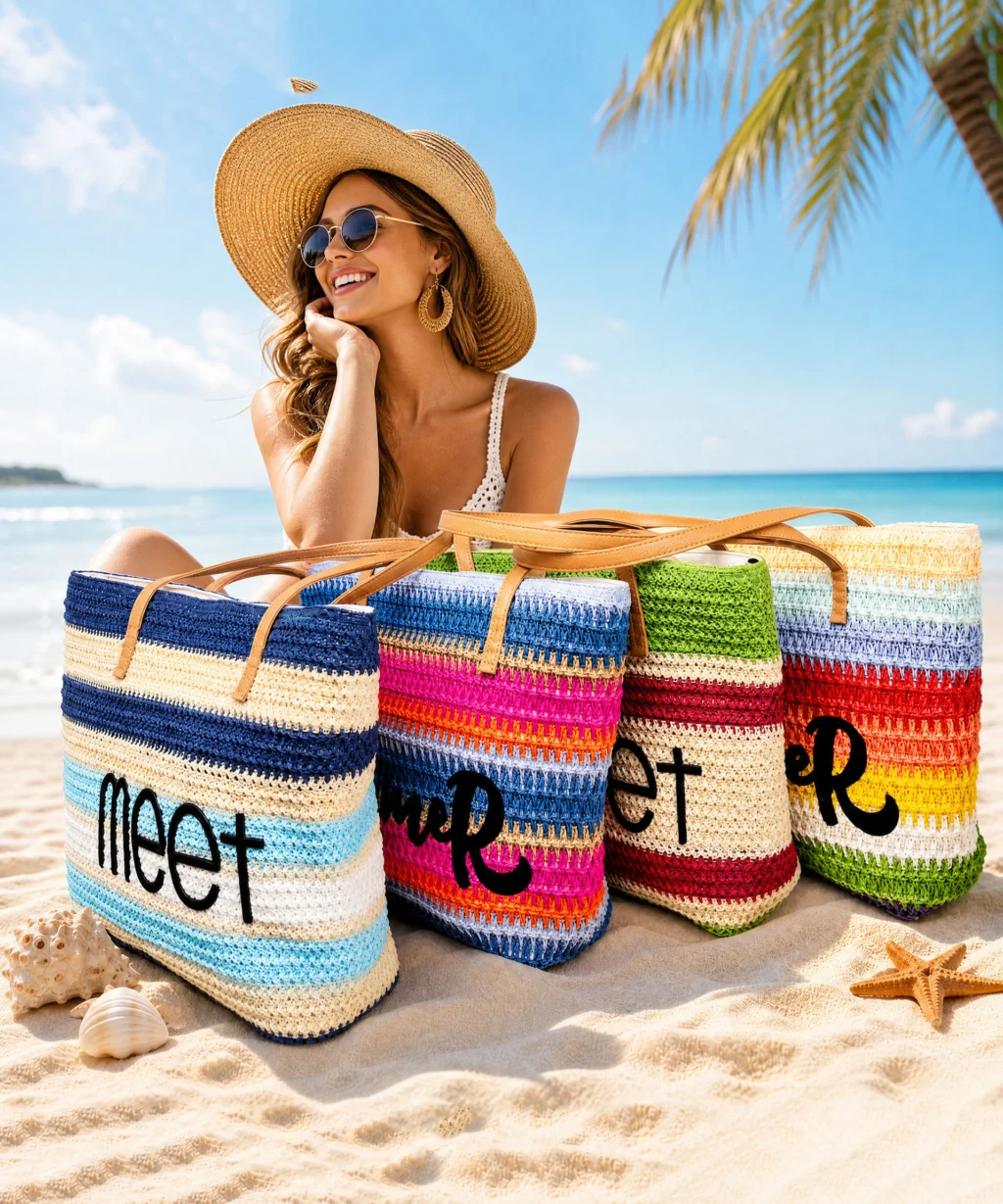 Alternative view of Large Summer Woven Straw Beach Bags for Women