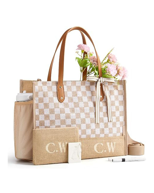 Personalized Jute Tote Bags DIY Handbags for Women