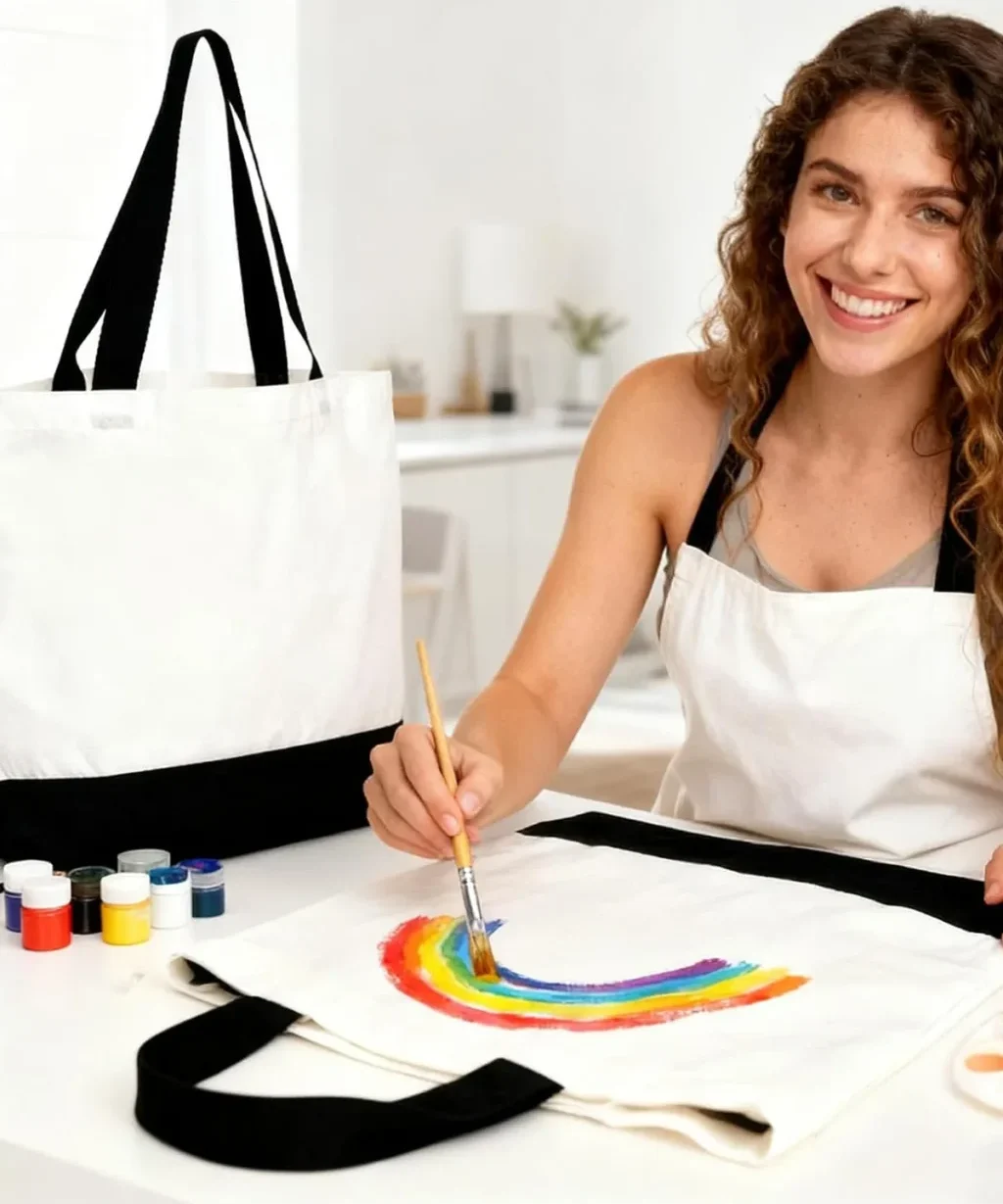 Custom Polyester Tote Bags DIY Canvas Bags - Image 4