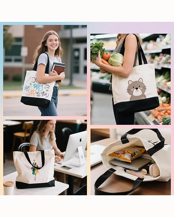 Custom Polyester Tote Bags DIY Canvas Bags - Image 5