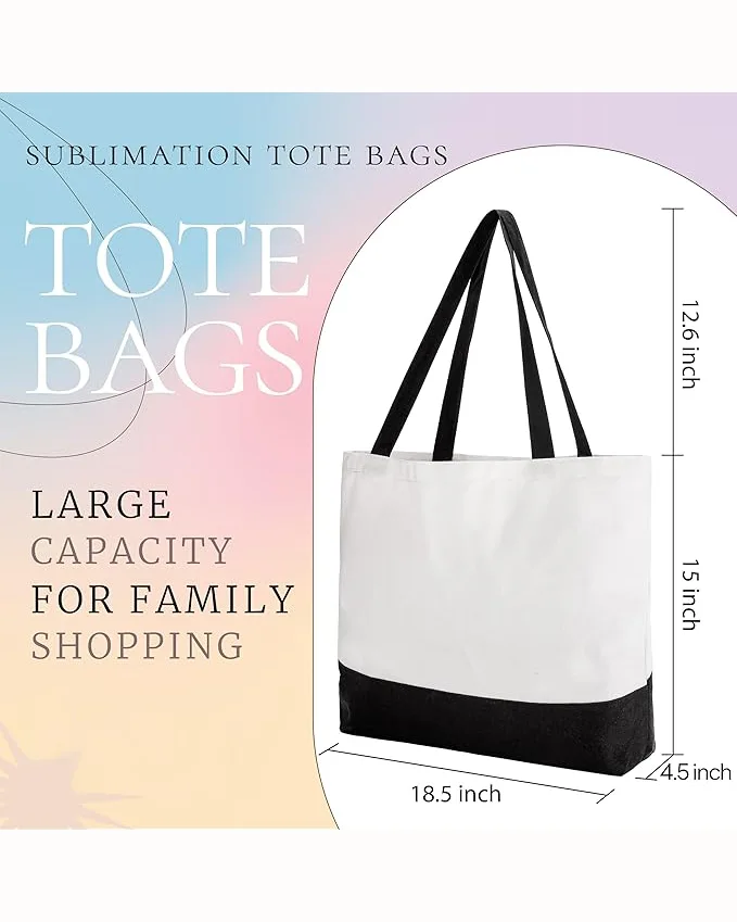 Custom Polyester Tote Bags DIY Canvas Bags - Image 6