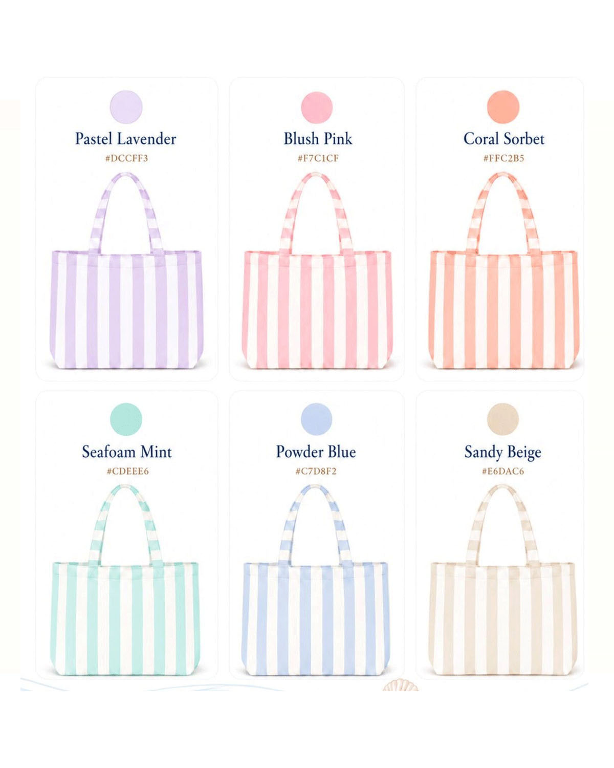Custom Striped Canvas Tote Bag for Women - Image 3