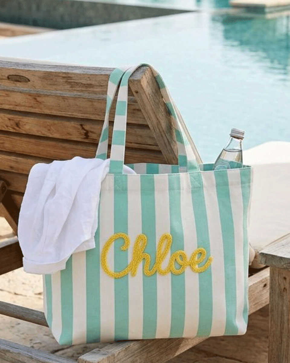 Alternative view of Custom Striped Canvas Tote Bag for Women